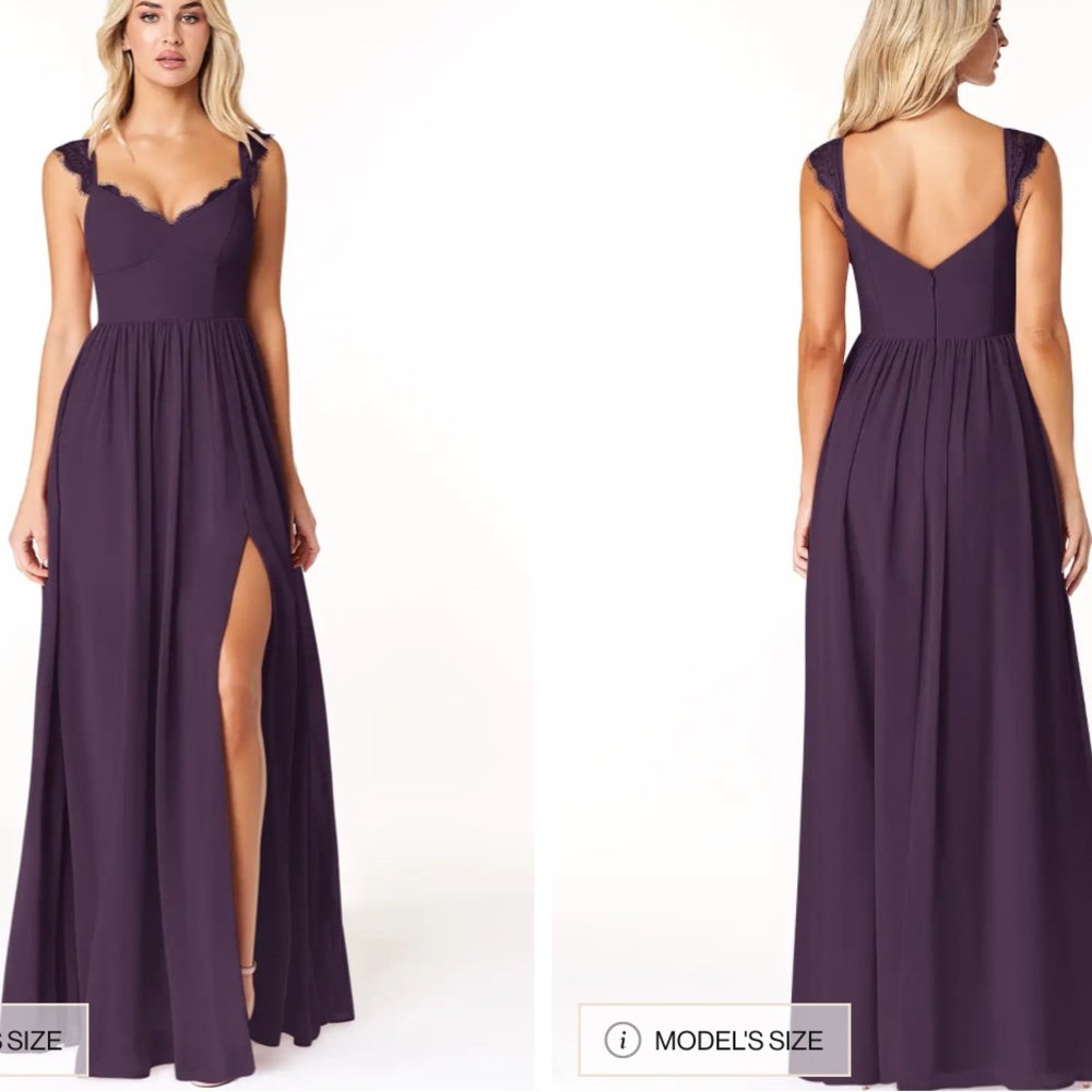 NWT Azazie Plum A-Line Gown